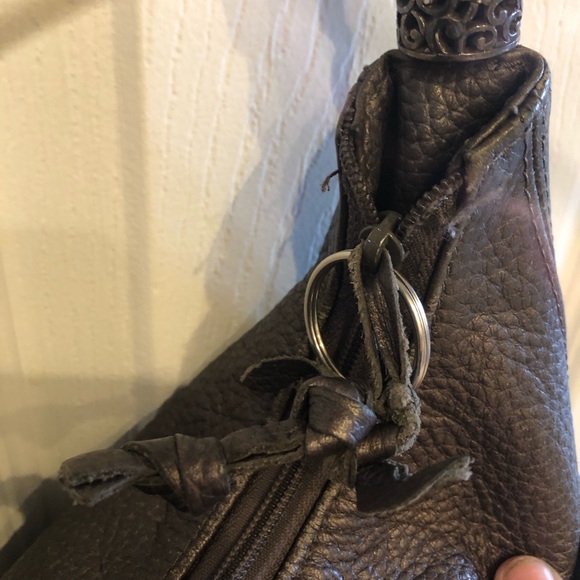 Brighton metallic slate grey hobo bag with sterling silver plated strap detail - Picture 8 of 14